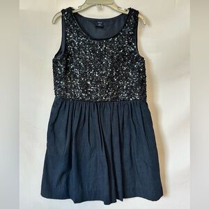 Gap Kids Blue Sequin and Denim Dress